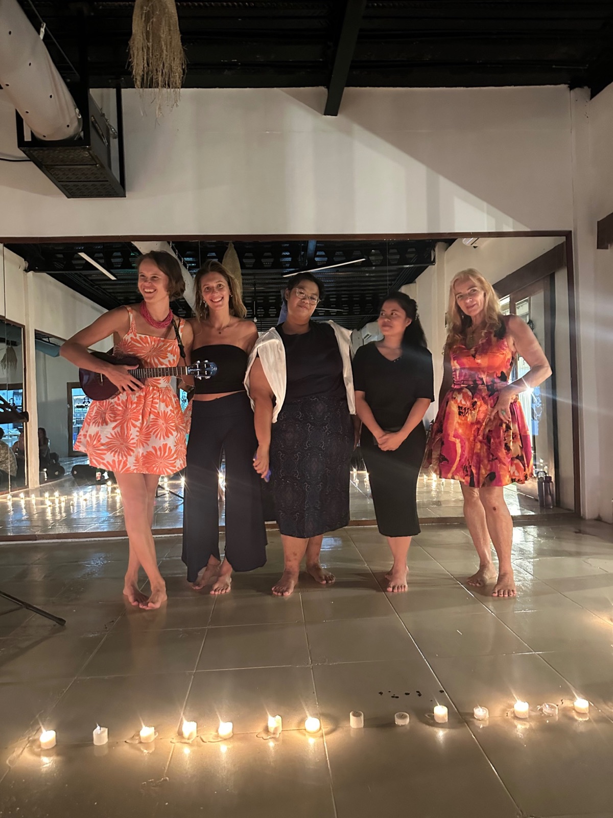 Womxn on Stage — performers by candlelight at Shizaru, Nusa Lembongan, Bali, Indonesia