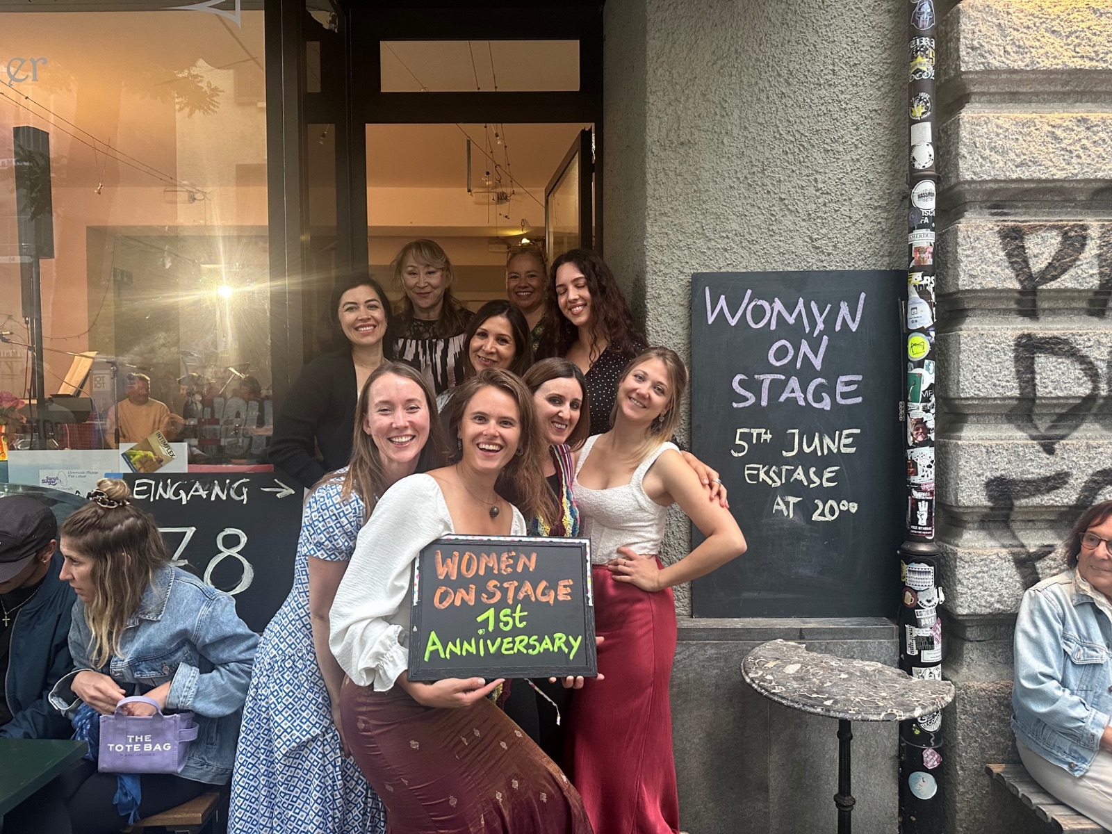 Womxn on Stage — 1 Year Anniversary group photo at Ekstase, Zurich