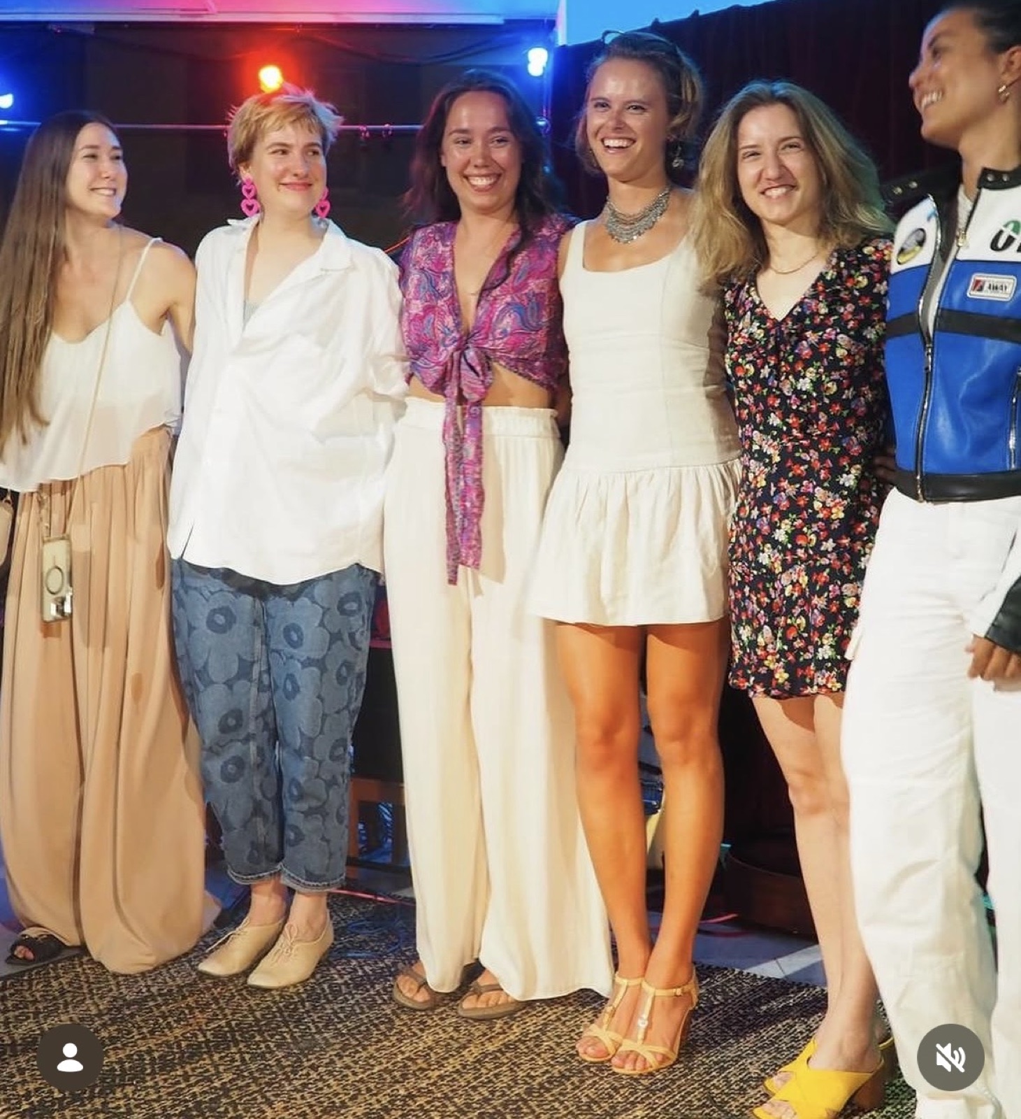Womxn on Stage — performers lined up together under stage lights at Ekstase, Zurich