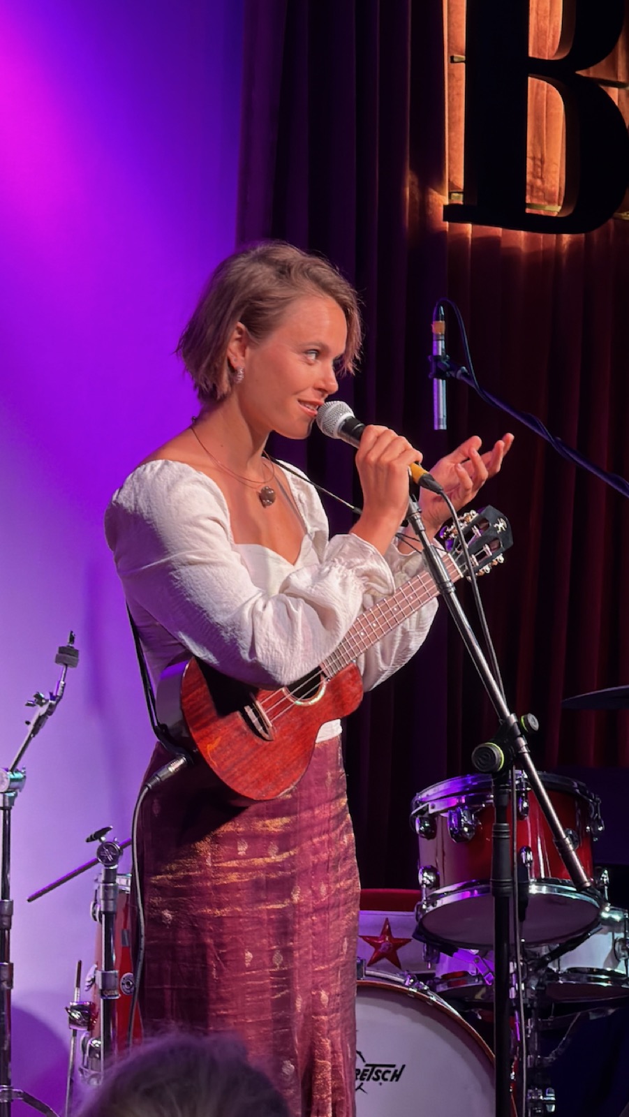 Womxn on Stage — performer with ukulele on stage at Bobo KL, Kuala Lumpur